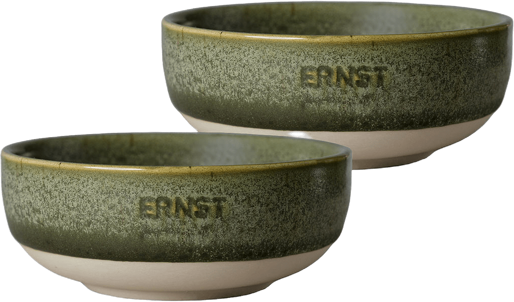Skål stengods, från ERNST, i färgen Grön/Natur.