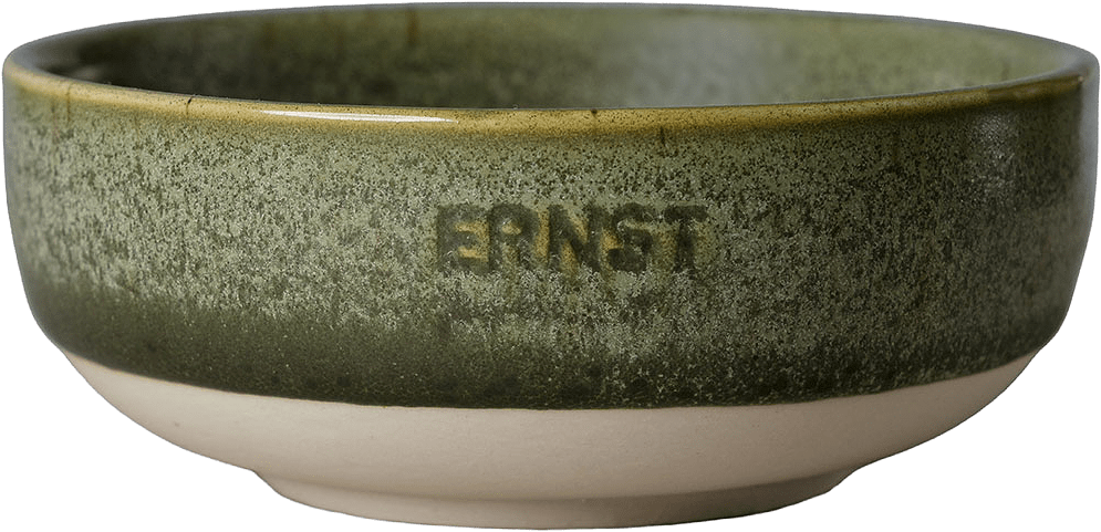 Skål stengods, från ERNST, i färgen Grön/Natur.