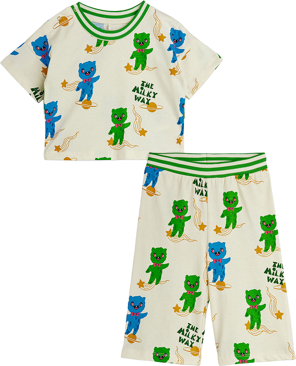 Aliens Prints Set, från Mini Rodini, i färgen Off-white.