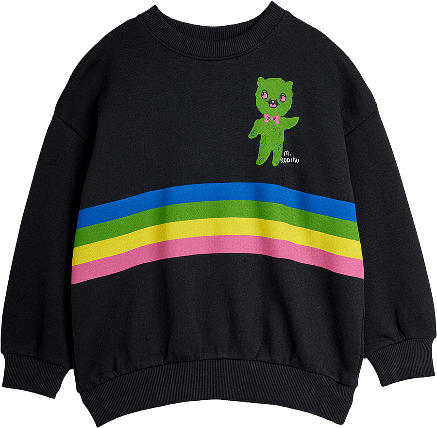 Alien Stripe Sweatshirt, från Mini Rodini, i färgen Black.