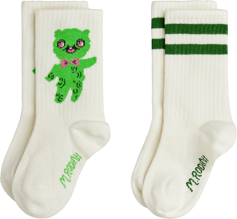 Alien 2-Pack Strumpor, från Mini Rodini, i färgen Off-white.