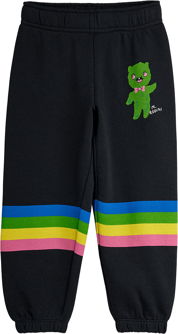 Alien Stripe Sweatpants, från Mini Rodini, i färgen Black.