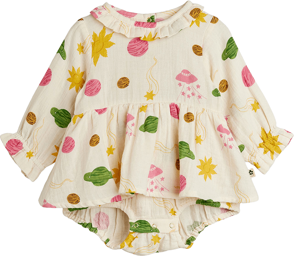 Space Muslin Body, från Mini Rodini, i färgen Off-white.