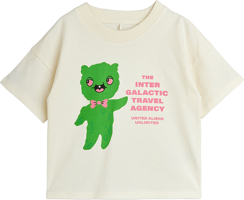Alien T-Shirt, från Mini Rodini, i färgen Off-white.