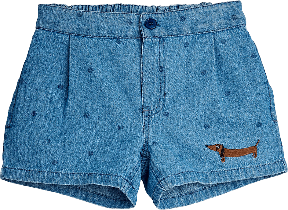 Prickiga Denim Shorts, från Mini Rodini, i färgen Blue.