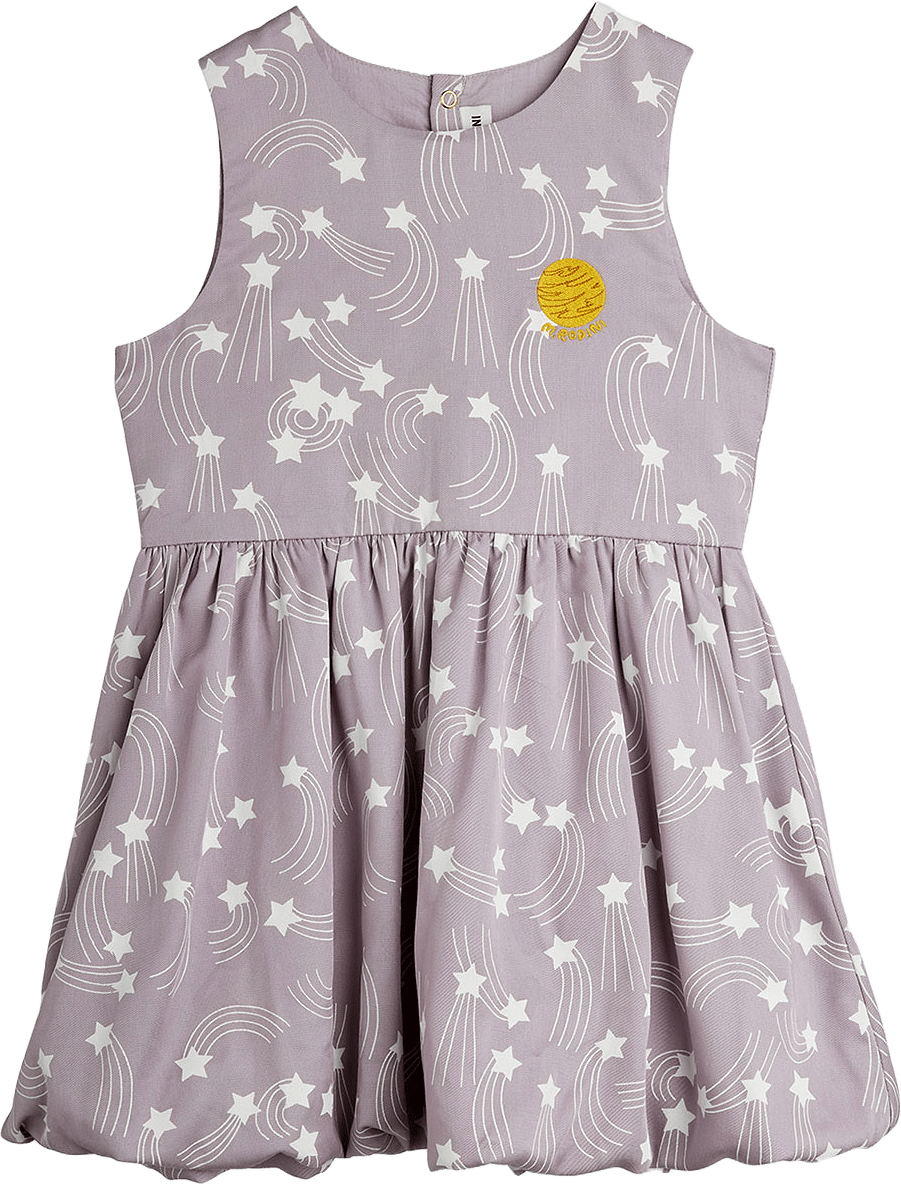 Starfall Print Klänning, från Mini Rodini, i färgen Purple.