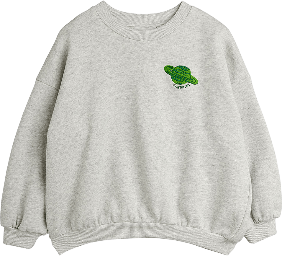 Planet Sweatshirt, från Mini Rodini, i färgen Grey Melange.