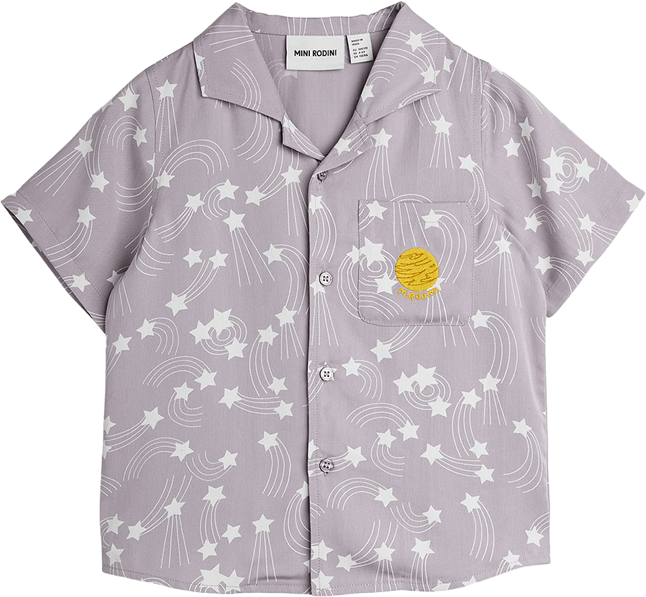 Starfall Vävd Skjorta, från Mini Rodini, i färgen Purple.