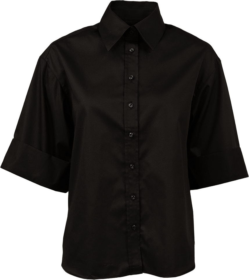 Kortärmad Skjorta Jaylin Cotton Poplin, från The Shirt Factory, i färgen Black.