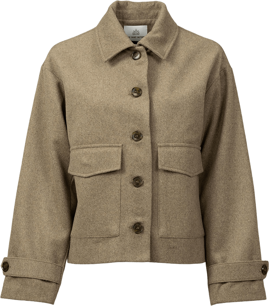 Jacka Camille Aura Wool Jacket, från The Shirt Factory, i färgen Beige.