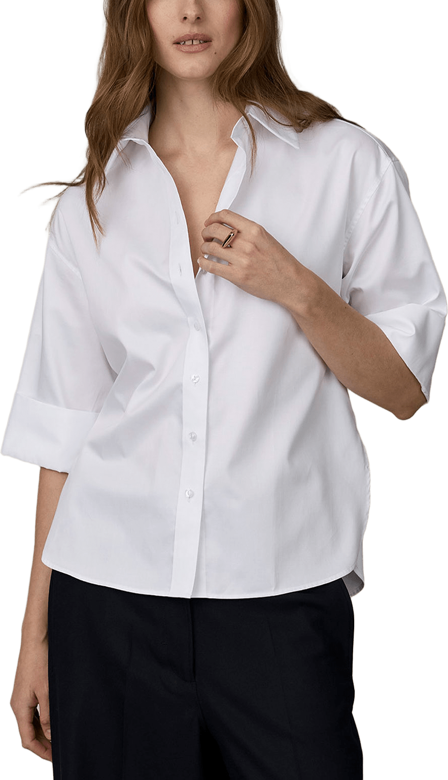 Skjorta Jaylin Cotton Sateen, från The Shirt Factory, i färgen White.