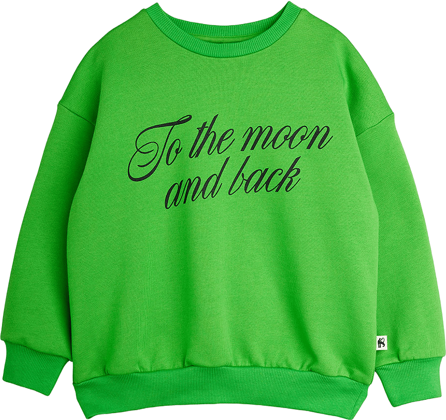 To the Moon Sweatshirt, från Mini Rodini, i färgen Green.