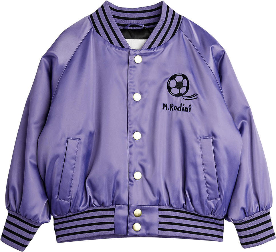 Football Baseball Jacket, från Mini Rodini, i färgen Purple.