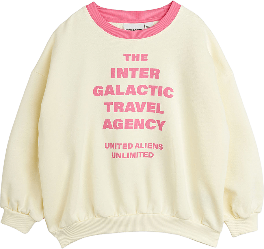 Travel Agency Contrast Rib Sweatshirt, från Mini Rodini, i färgen Off-white.