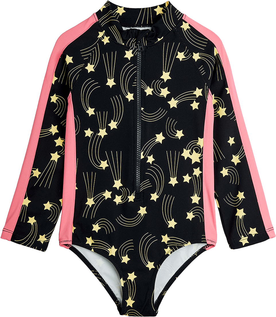 Starfall UV Swimsuit, från Mini Rodini, i färgen Black.