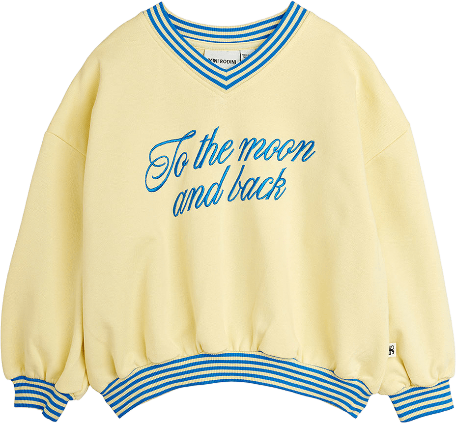 To the Moon Sweatshirt, från Mini Rodini, i färgen Yellow.