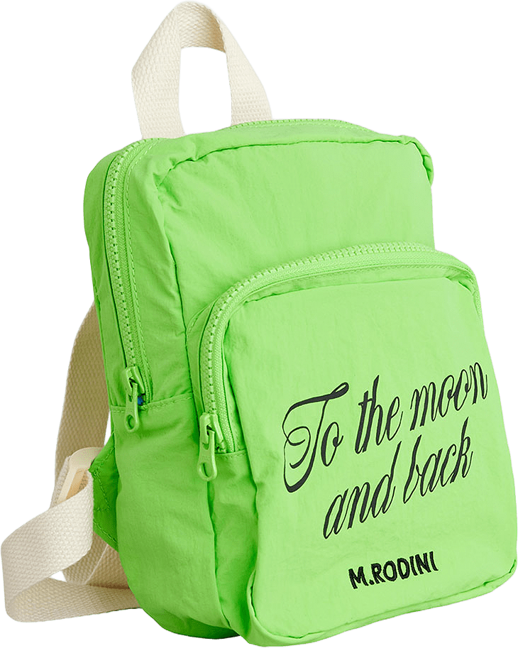 To the Moon Backpack, från Mini Rodini, i färgen Green.