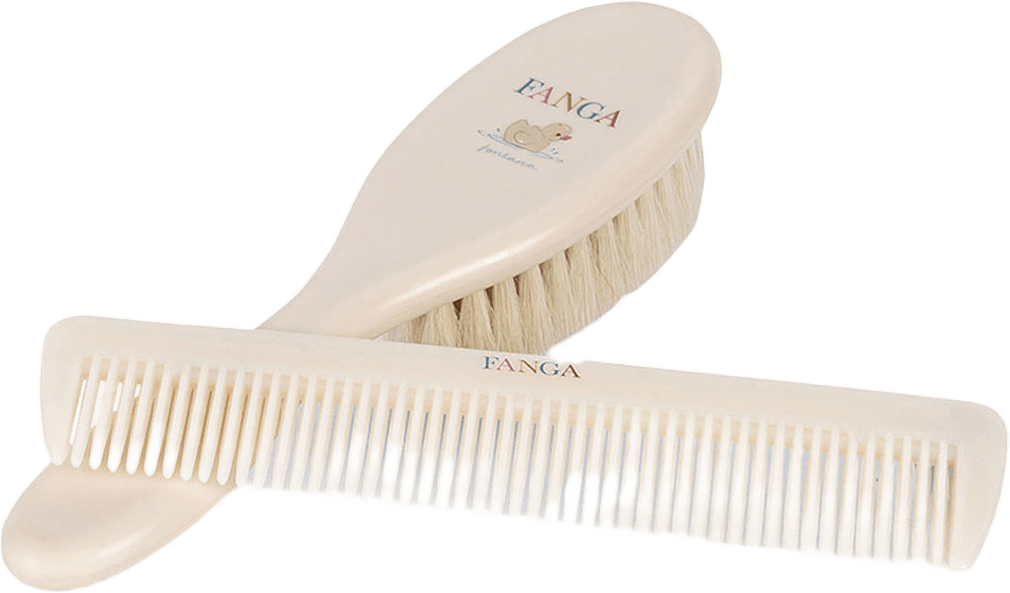 Baby Hairbrush Set, från Fanga Fontana, i färgen Beige.