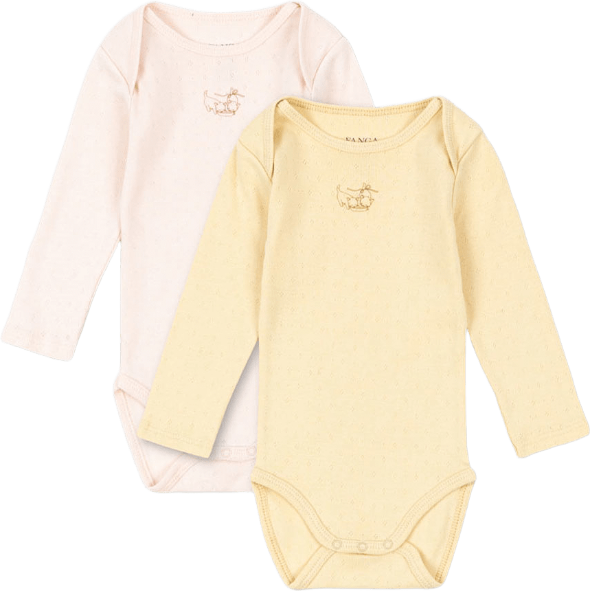 Perla 2 Pack Ls Body Ocs, från Fanga Fontana, i färgen Banana Crepe/Creole Pink.
