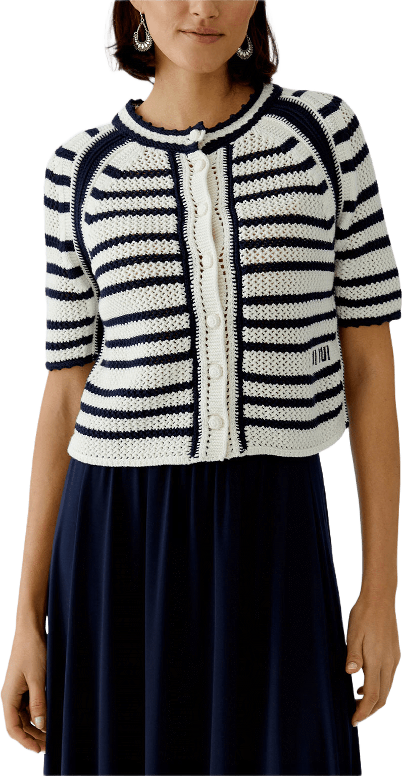 Capsule Jacket, från Oui, i färgen White Blue.