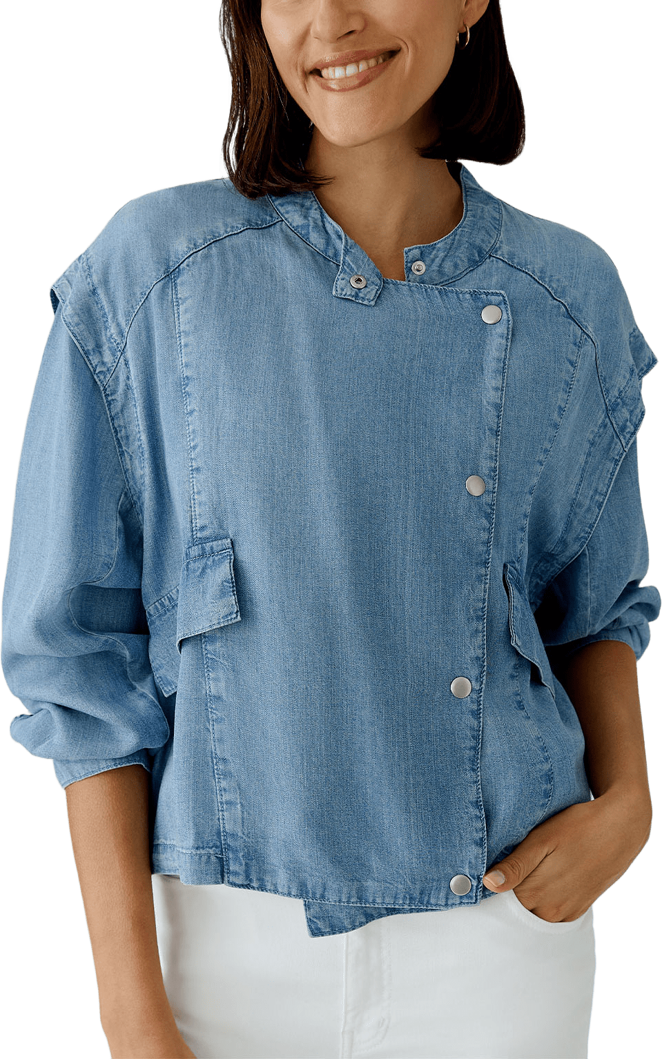 Black Label Jacket, från Oui, i färgen Dk.blue Denim.