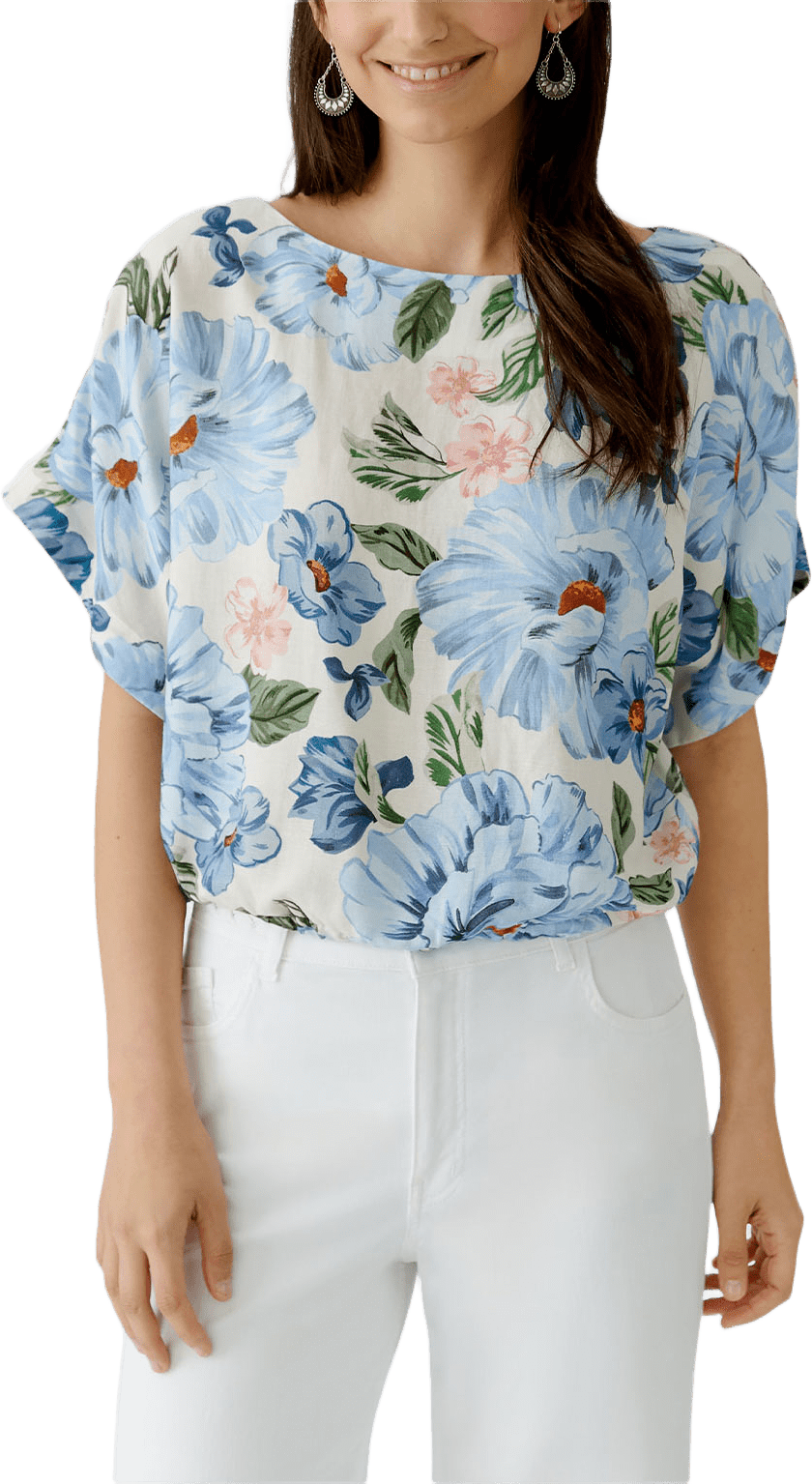 Capsule Blouse, från Oui, i färgen Blue White.