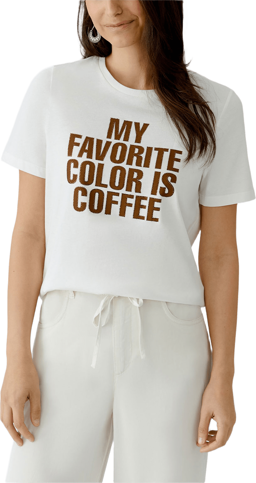 T-Shirt, från Oui, i färgen Cloud Dancer.