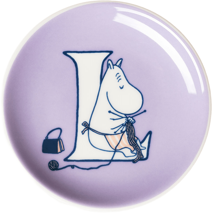 Mumin mini tallrik 10,5cm L, från Arabia, i färgen Lila.