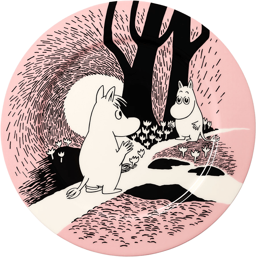 Mumin servingstallrik 30cm Kärlek 30, från Arabia, i färgen Rosa.