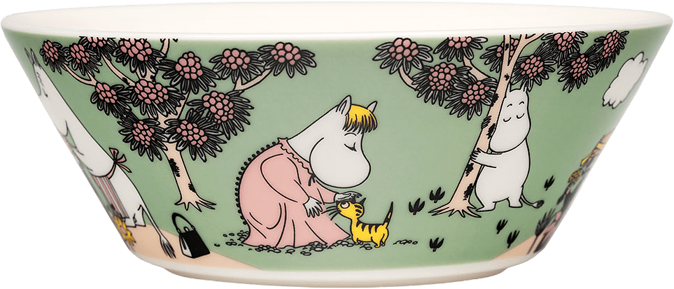 Mumin skål 15cm Omtanke, från Arabia, i färgen Grön.