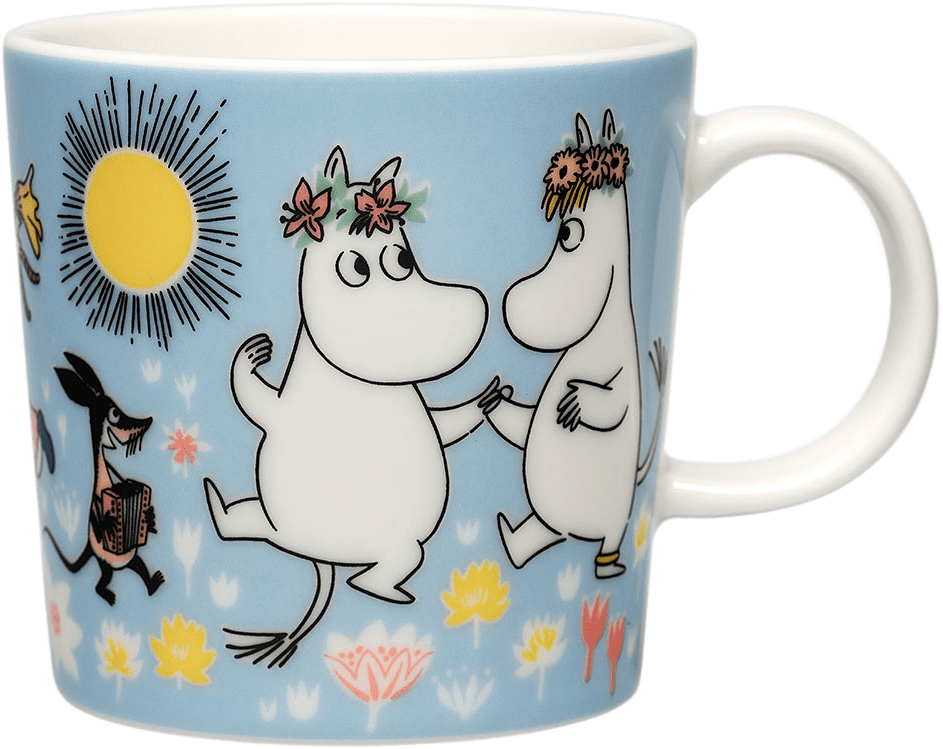 Mumin mugg 0,3L Sommardans, från Arabia, i färgen Flerfärgad.