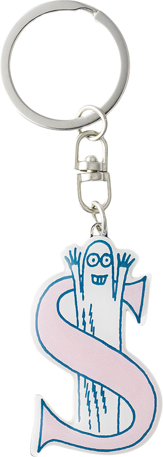 Mumin nyckelring Alfabet S, från Arabia, i färgen Rosa.