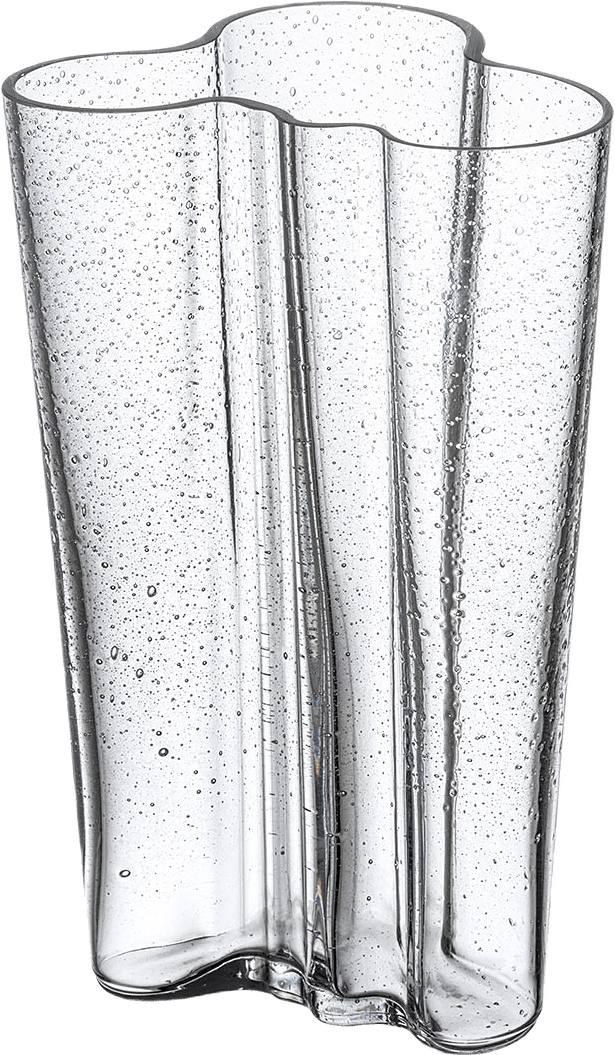 Aalto vas 201 mm bubbelglas klar, från Iittala, i färgen Klar.