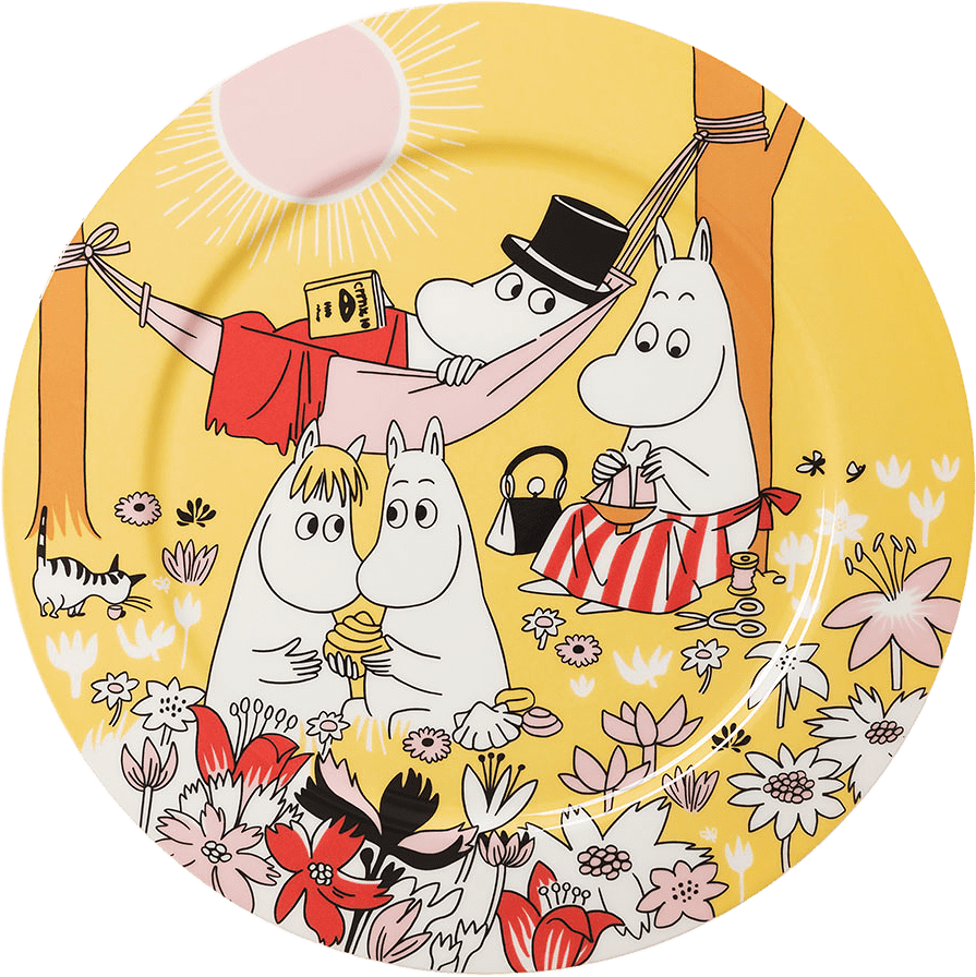 Mumin servingstallrik 30cm Familjemys g., från Arabia, i färgen Flerfärgad.