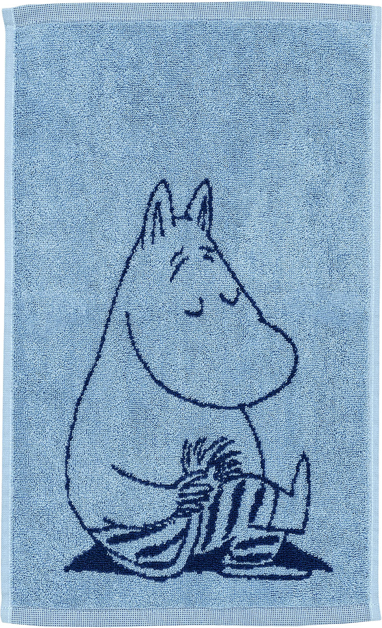 Mumin handduk 30x50 Mumintrollet marinblå GOTS, från Arabia, i färgen Blå.