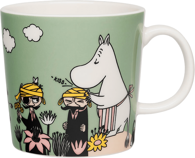 Mumin mugg 0,3L Omtanke, från Arabia, i färgen Grön.