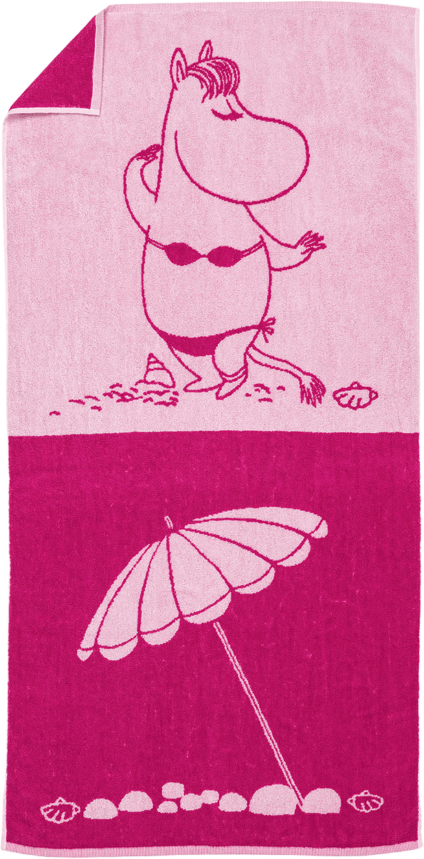 Mumin badhand.70x140 Snorkfröken rosa GOTS, från Arabia, i färgen Rosa.