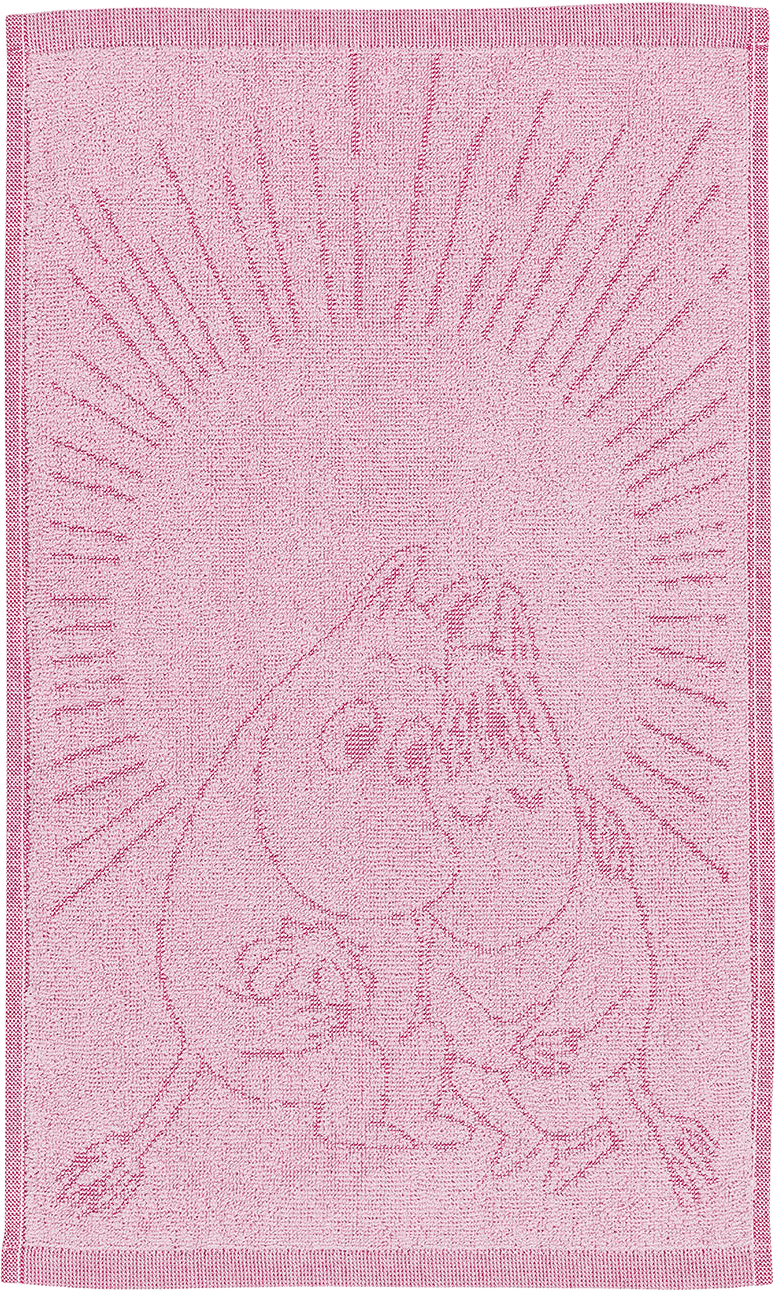Mumin handduk 30x50 Förälskade rosa GOTS, från Arabia, i färgen Rosa.
