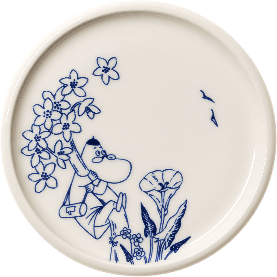 Mumin mini tallrik 12cm Haru 2st, från Arabia, i färgen Blå/Vit.