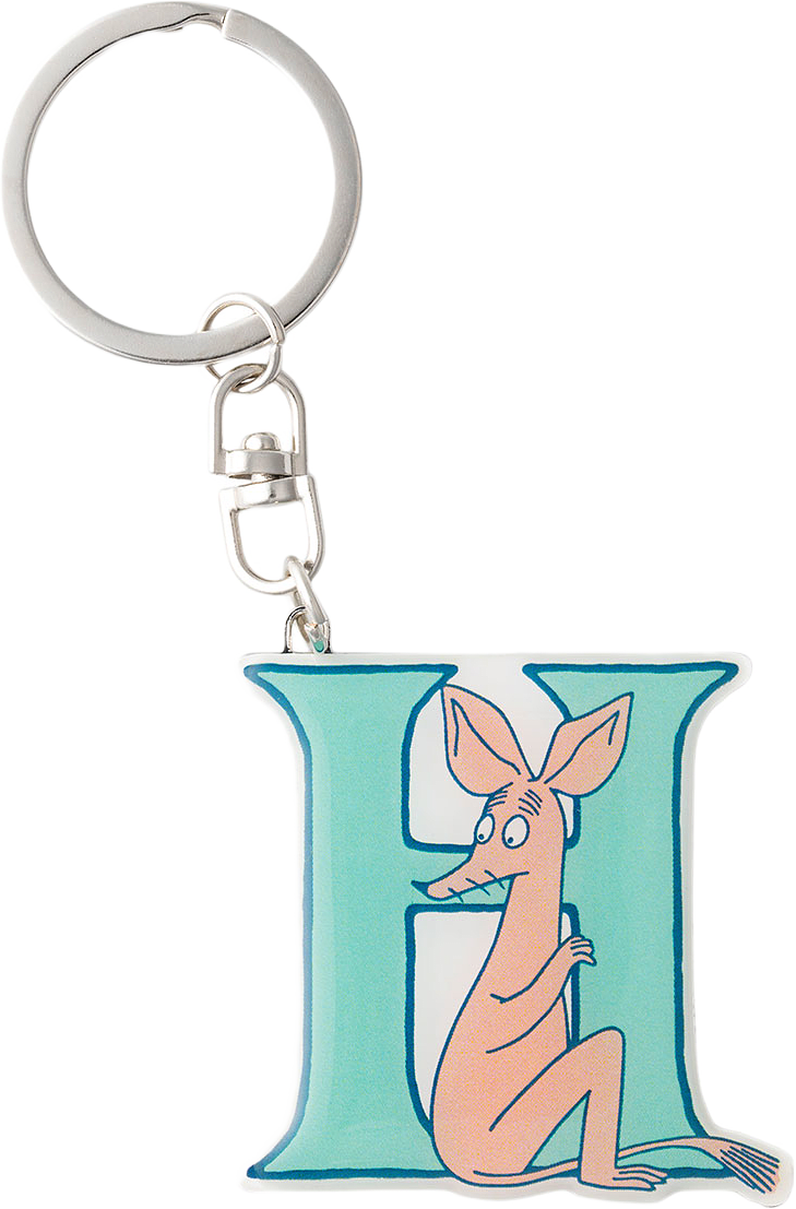 Mumin nyckelring Alfabet H, från Arabia, i färgen Blå.