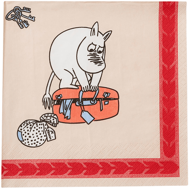 Mumin pappersservett 33cm Redo for semester, från Arabia, i färgen Flerfärgad.