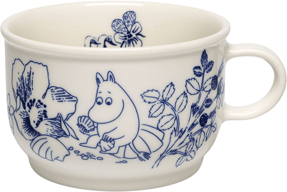 Mumin mugg 0,3L Haru, från Arabia, i färgen Blå/Vit.