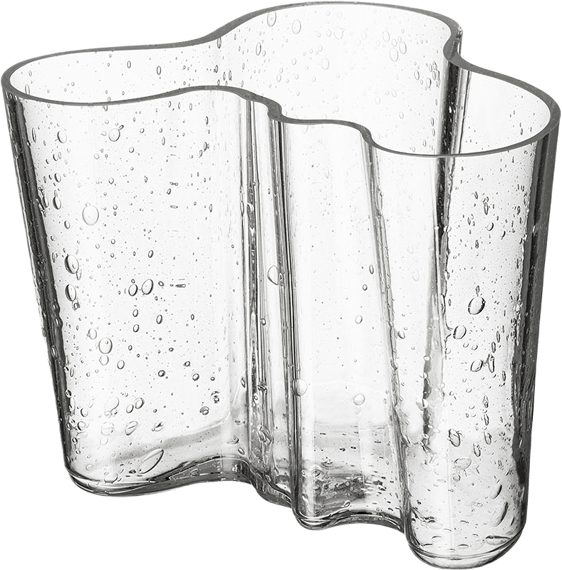 Aalto vas 160 mm bubbelglas klar, från Iittala, i färgen Klar.