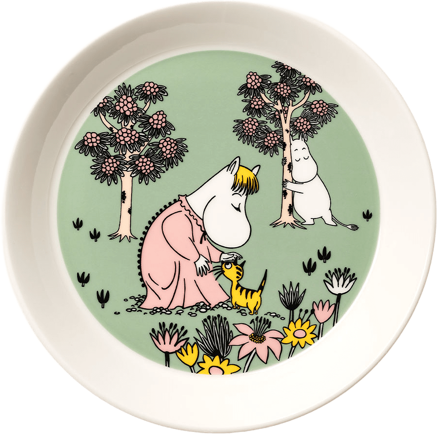 Mumin tallrik 19cm Omtanke, från Arabia, i färgen Grön.