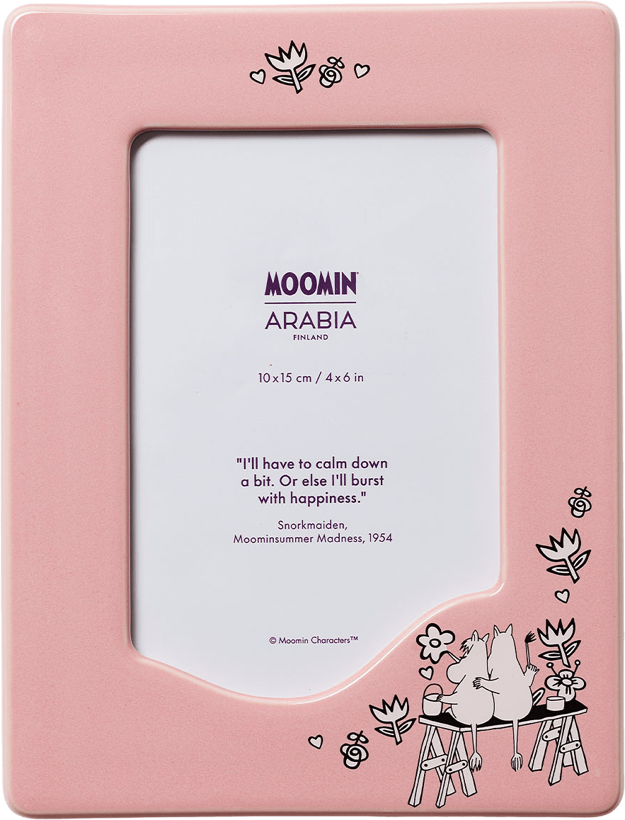 Mumin fotoram 10x15cm Kärlek, från Arabia, i färgen Rosa.