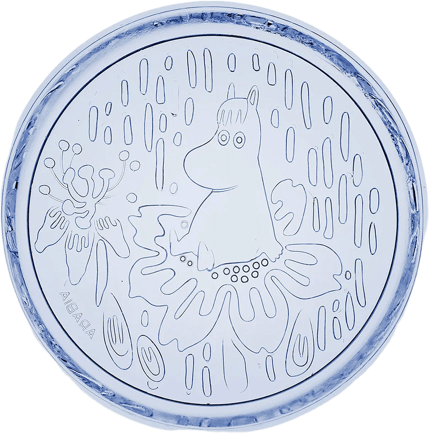 Mumin tallrik 155mm aqua, från Arabia, i färgen Ljusblå.