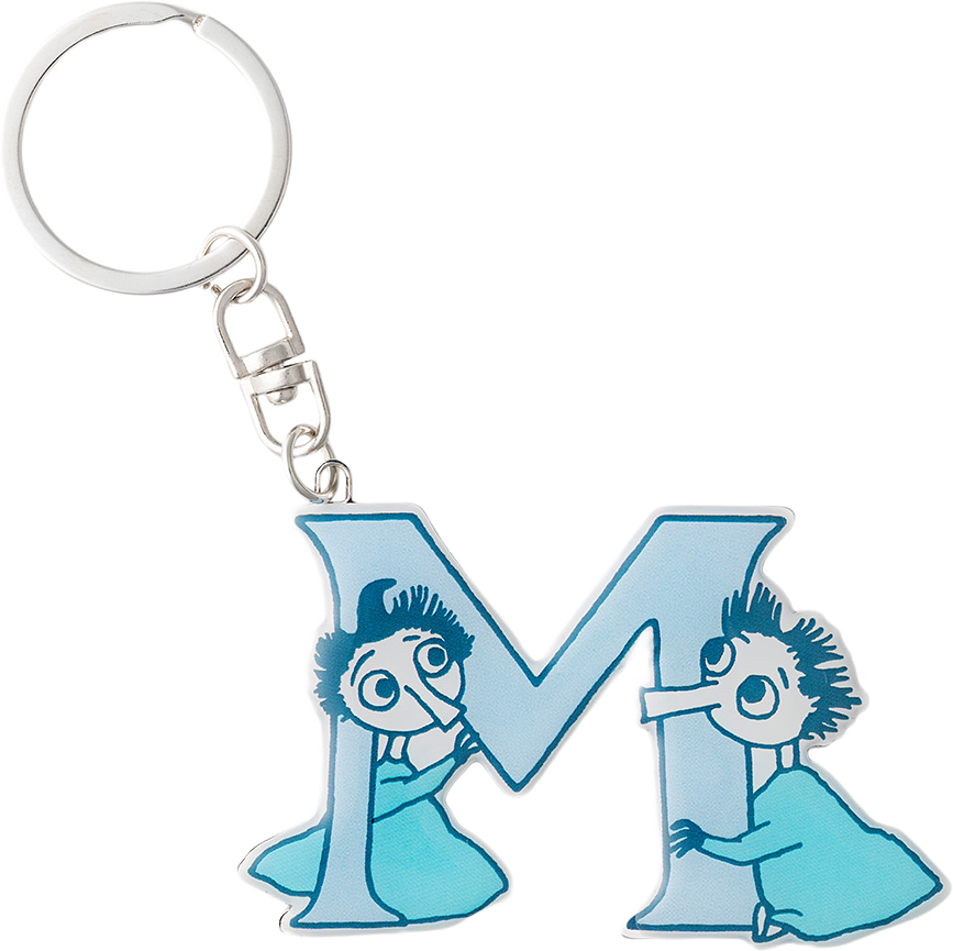 Mumin nyckelring Alfabet M, från Arabia, i färgen Lila.