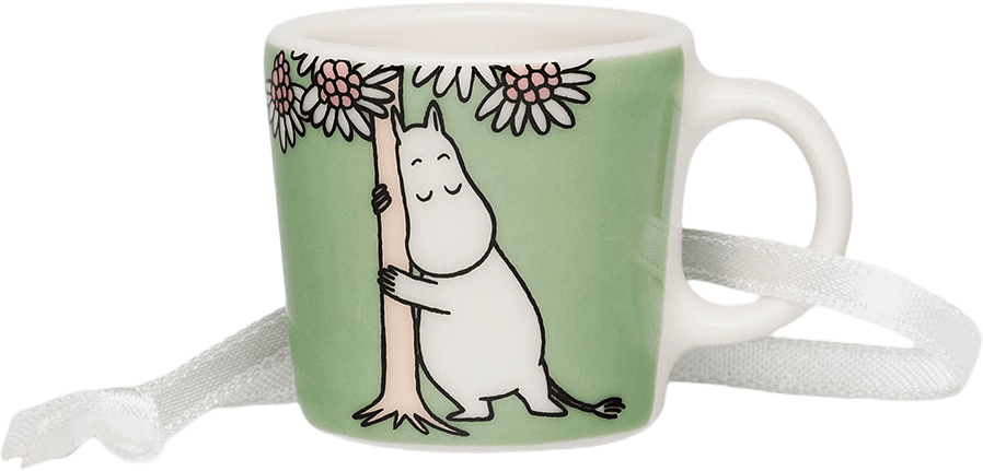 Mumin mini mugg Omtanke, från Arabia, i färgen Grön.