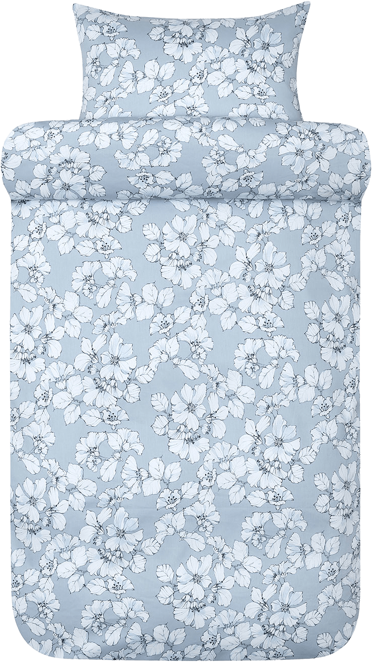 Amelia satin bäddset 150x210 cm, från Høie of Scandinavia, i färgen Dus Blå.