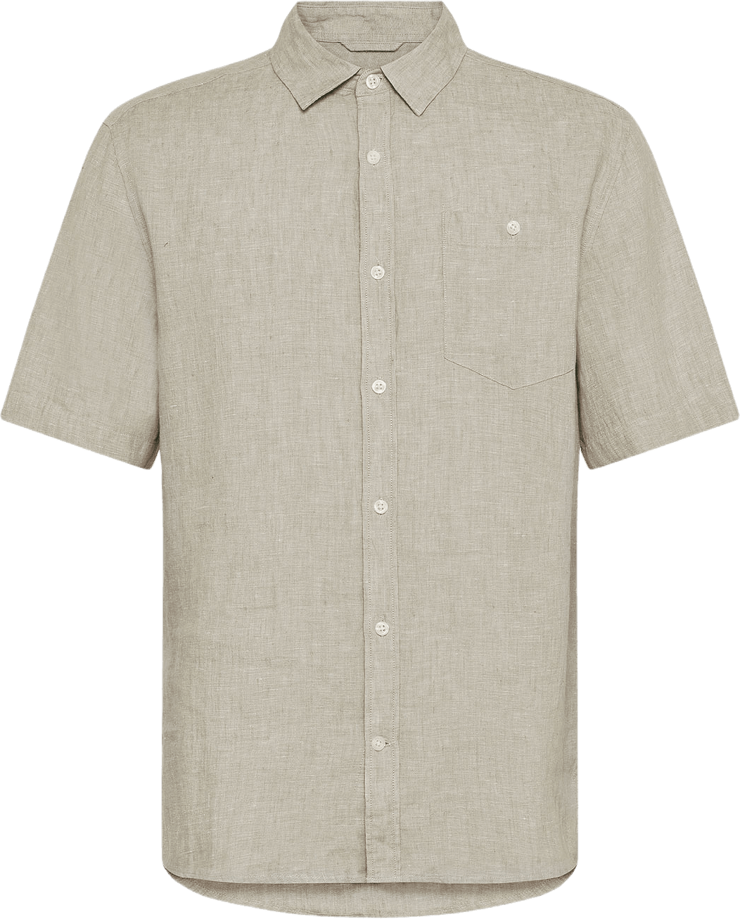 Regular linen short sleeve shirt, från Knowledge Cotton Apparel, i färgen 1498 Twill - Yarndyed.